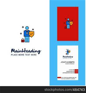Employee Creative Logo and business card. vertical Design Vector