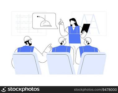 Employee health training abstract concept vector illustration. Physician conducting employee health and safety training for staff, preventative and occupational medicine abstract metaphor.. Employee health training abstract concept vector illustration.