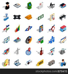 Employee icons set. Isometric style of 36 employee vector icons for web isolated on white background. Employee icons set, isometric style