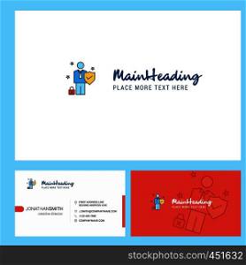 Employee Logo design with Tagline & Front and Back Busienss Card Template. Vector Creative Design