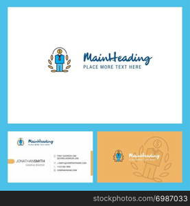 Employee Logo design with Tagline & Front and Back Busienss Card Template. Vector Creative Design