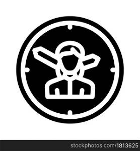 employee man hours glyph icon vector. employee man hours sign. isolated contour symbol black illustration. employee man hours glyph icon vector illustration