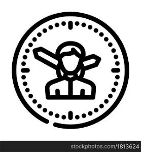 employee man hours line icon vector. employee man hours sign. isolated contour symbol black illustration. employee man hours line icon vector illustration