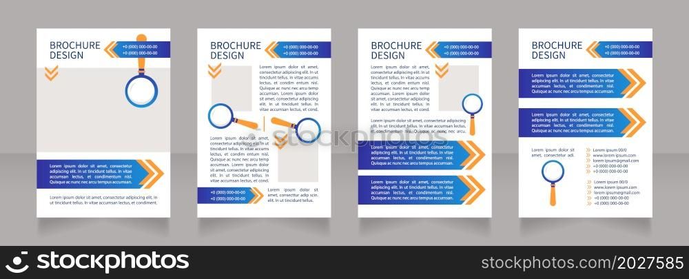 Employee referral process blank brochure layout design. Vertical poster template set with empty copy space for text. Premade corporate reports collection. Editable flyer 4 paper pages. Employee referral process blank brochure layout design