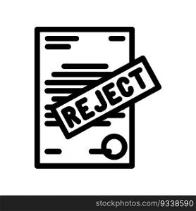 employee reject line icon vector. employee reject sign. isolated contour symbol black illustration. employee reject line icon vector illustration