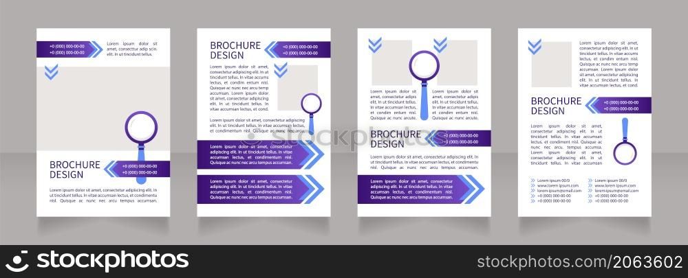 Employee searching tips and strategies blank brochure layout design. Vertical poster template set with empty copy space for text. Premade corporate reports collection. Editable flyer 4 paper pages. Employee searching tips and strategies blank brochure layout design
