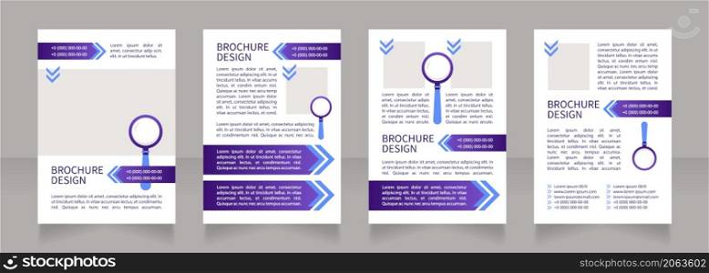 Employee searching tips and strategies blank brochure layout design. Vertical poster template set with empty copy space for text. Premade corporate reports collection. Editable flyer 4 paper pages. Employee searching tips and strategies blank brochure layout design
