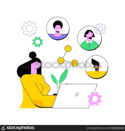 Employee sharing abstract concept vector illustration. Employee stock option, new form of employment, strategic sharing, sign contract with many employers, latest hiring trend abstract metaphor.. Employee sharing abstract concept vector illustration.