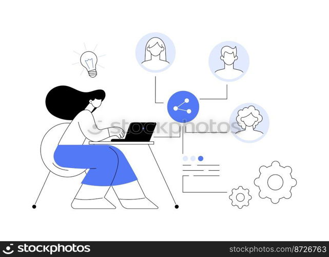 Employee sharing abstract concept vector illustration. Employee stock option, new form of employment, strategic sharing, sign contract with many employers, latest hiring trend abstract metaphor.. Employee sharing abstract concept vector illustration.