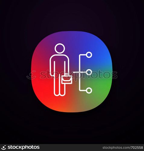 Employee skills app icon. UI/UX user interface. Leader. Businessman. Professional qualities. Web or mobile application. Vector isolated illustration. Employee skills app icon