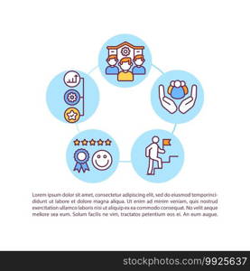Employee training results concept icon with text. Creating more powerful factory working processes. PPT page vector template. Brochure, magazine, booklet design element with linear illustrations. Employee training results concept icon with text