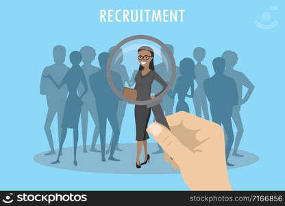 Employer of choice,flat candidate selection, employees group management business recruitment concept, vector cartoon illustration.. employees group management business recruitment concept
