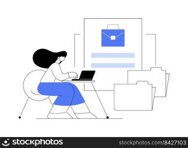 Employers abstract concept vector illustration. Get a job, find vacancy, employer, apply for position, hiring, hr service website, menu bar, UI element, user experience design abstract metaphor.. Employers abstract concept vector illustration.