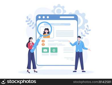 Employment Agency for Recruitment or Placement Job Service with Skilled and Experienced Career Laborers in Flat Cartoon Illustration