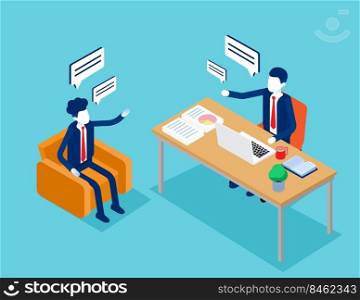 Employment business concept. Flat isometric vector illustration