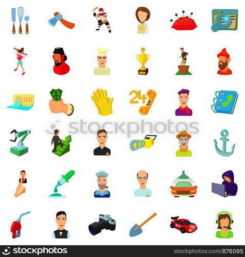 Employment icons set. Cartoon style of 36 employment vector icons for web isolated on white background. Employment icons set, cartoon style
