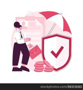 Employment insurance abstract concept vector illustration. Sickness benefits, income replacement, quarantined employee, submit application form, legal document, compensation abstract metaphor.. Employment insurance abstract concept vector illustration.