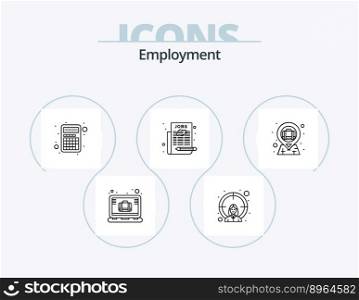 Employment Line Icon Pack 5 Icon Design. case. briefcase. job. bag. professional
