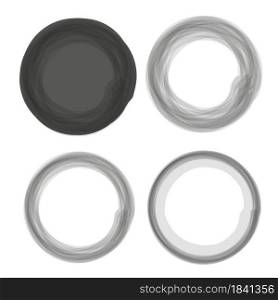 Empty and filled gray circle brush stroke on white background. Hand drawn ink picture. Vector illustration. Stock image. EPS 10.. Empty and filled gray circle brush stroke on white background. Hand drawn ink picture. Vector illustration. Stock image.