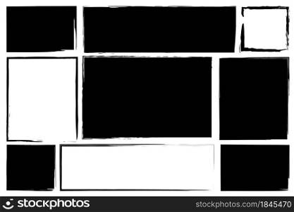 Empty and filled grunge frames set. Sketch drawing. Paint splash. Abstract style. Vector illustration. Stock image. EPS 10.. Empty and filled grunge frames set. Sketch drawing. Paint splash. Abstract style. Vector illustration. Stock image.