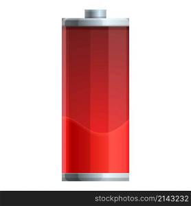 Empty battery icon cartoon vector. Charger energy. Low level. Empty battery icon cartoon vector. Charger energy