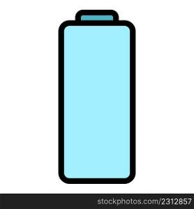 Empty battery icon. Outline empty battery vector icon color flat isolated. Empty battery icon color outline vector