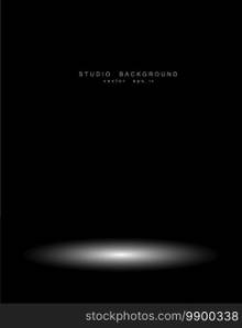 Empty black gradient studio room background. backdrop light interior with copyspace for your creative project, Vector illustration EPS 10