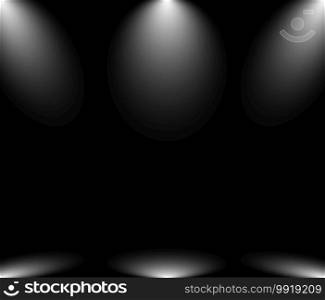 Empty black gradient studio room background. backdrop light interior with copyspace for your creative project, Vector illustration EPS 10