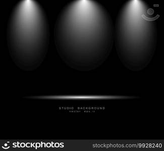 Empty black gradient studio room background. backdrop light interior with copyspace for your creative project, Vector illustration EPS 10
