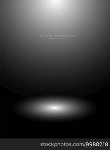 Empty black gradient studio room background. backdrop light interior with copyspace for your creative project, Vector illustration EPS 10