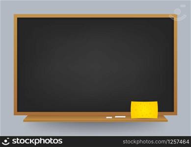 Empty Black school chalkboard background. Template for your design. Vector stock illustartion. Empty Black school chalkboard background. Template for your design. Vector stock illustartion.