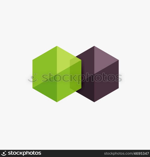 Empty blank hexagon layout, geometric template for text and options. Element of business brochure, presentation and web design navigation layout