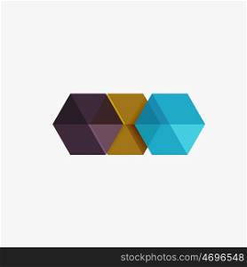 Empty blank hexagon layout, geometric template for text and options. Element of business brochure, presentation and web design navigation layout