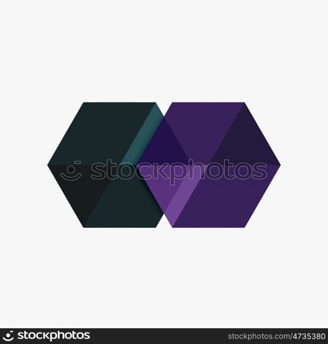 Empty blank hexagon layout, geometric template for text and options. Element of business brochure, presentation and web design navigation layout