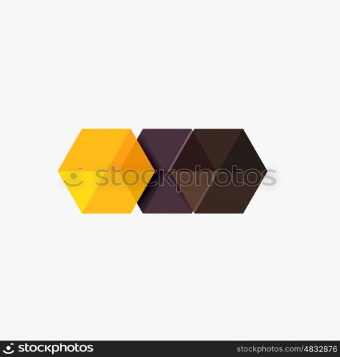 Empty blank hexagon layout, geometric template for text and options. Element of business brochure, presentation and web design navigation layout