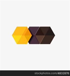 Empty blank hexagon layout, geometric template for text and options. Element of business brochure, presentation and web design navigation layout
