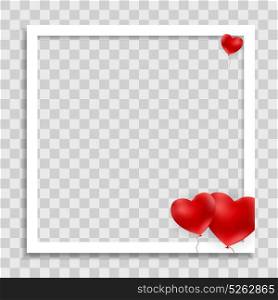 Empty Blank Photo Frame with Hearts Template for Media Post in Social Network for Valentine s Day. Vector Illustration. Empty Blank Photo Frame with Hearts Template for Media Post in Social Network for Valentine s Day. Vector Illustration EPS10