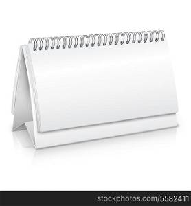 Empty blank spiral desk business calendar mockup vector illustration