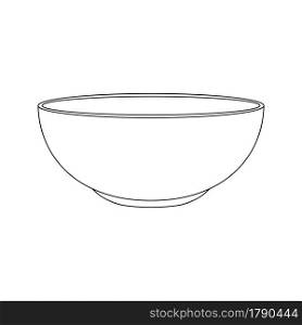 Empty bowl icon in linear style. Food dish for soup or salad isolated on white background. Editable stroke. Vector outline illustration.. Empty bowl icon in linear style. Food dish for soup or salad isolated on white background