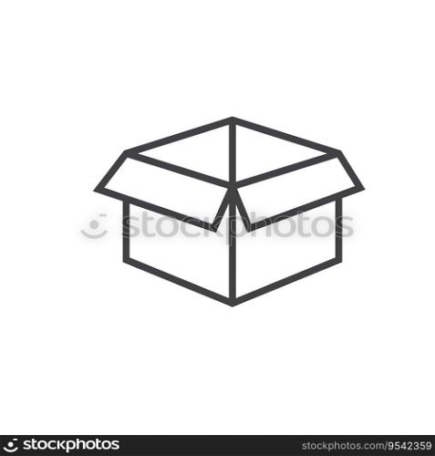 empty cardboard box open  icon vector element design template web