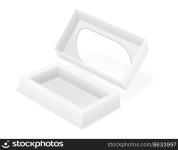 empty cardboard box packaging blank template for design stock vector illustration isolated on white background