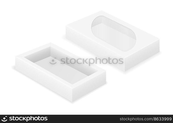 empty cardboard box packaging blank template for design stock vector illustration isolated on white background