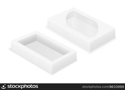 empty cardboard box packaging blank template for design stock vector illustration isolated on white background