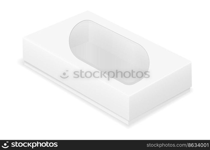 empty cardboard box packaging blank template for design stock vector illustration isolated on white background