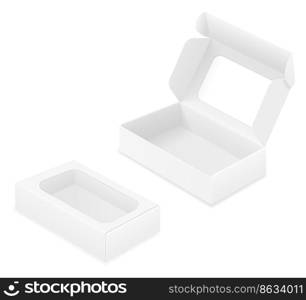 empty cardboard box packaging blank template for design stock vector illustration isolated on white background