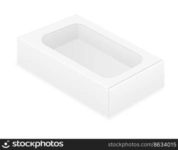 empty cardboard box packaging blank template for design stock vector illustration isolated on white background