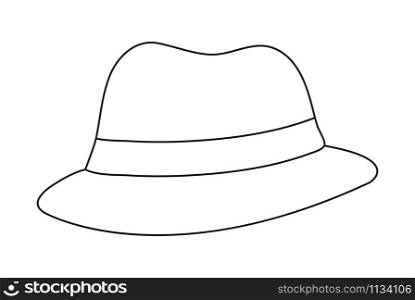 Empty contour hats. Headgear icon, hat. Isolated contour on a white background. Flat style