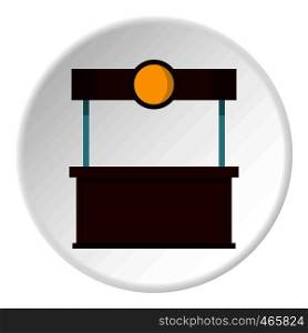 Empty counter with canopy icon in flat circle isolated on white vector illustration for web. Empty counter with canopy icon circle