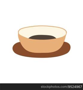 Empty dish, plate and bowl for food isolated colored doodle style icon. Vector illustration design for art, cover, print, menu, postcards, banner and social media post.. Empty dish, plate, bowl for food isolated colored doodle icon. Vector illustration for menu design.