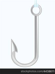 Empty fishing hook. Sharp hook for fishing on white background is insulated